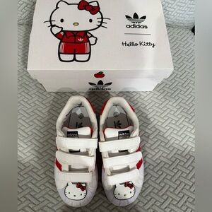 Adidas Kids 10.5T Hello Kitty sneakers with Velcro straps